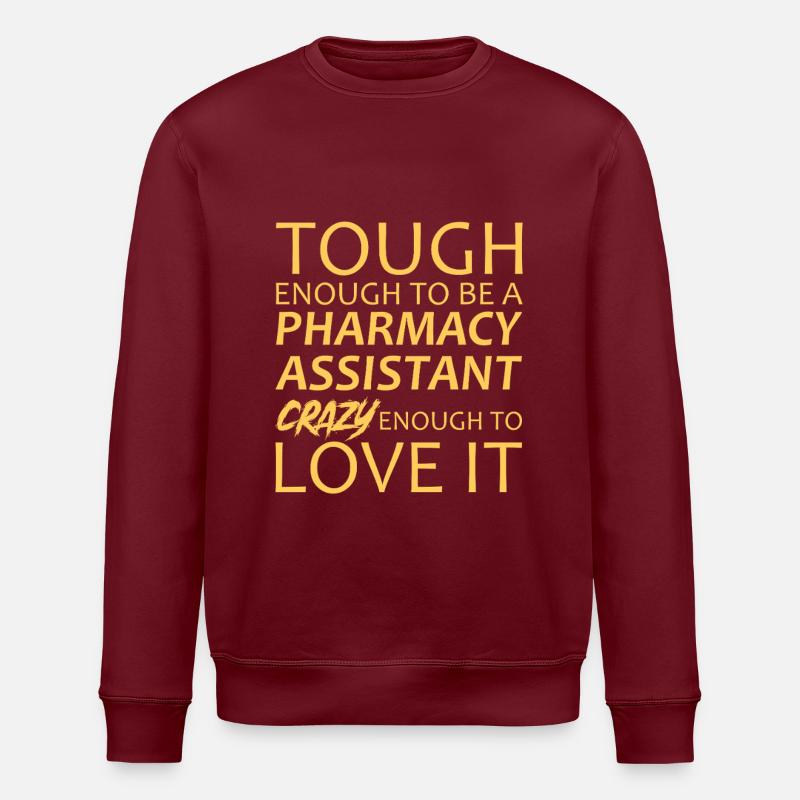 Pharmacy assistant Crazy - Stanley/Stella Unisex Bio-Sweatshirt ROLLER - Burgunderrot