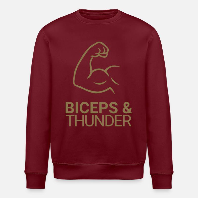Biceps & Thunder - Stanley/Stella Unisex Bio-Sweatshirt ROLLER - Burgunderrot