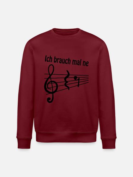 "Ich brauch mal ne Pause" Musiker Musiknoten Musik - Stanley/Stella Unisex Bio-Sweatshirt ROLLER - Burgunderrot