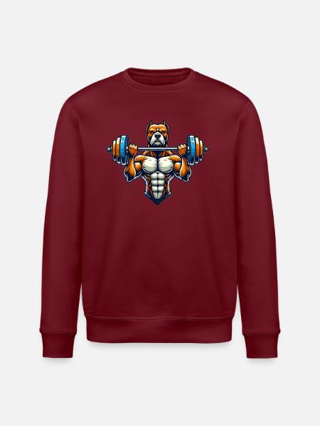 trainierter Pitbull - Stanley/Stella Unisex Bio-Sweatshirt ROLLER - Burgunderrot