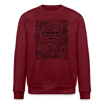 Afrobeats Saved My Soul – Musikliebe - Stanley/Stella Unisex Bio-Sweatshirt ROLLER - Burgunderrot - Vorne - Nik (191cm)