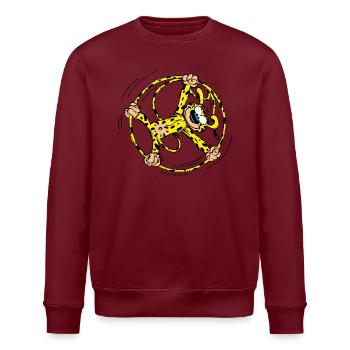 Marsupilami Rad - Stanley/Stella Unisex Bio-Sweatshirt ROLLER - Burgunderrot - Vorne - Nik (191cm)