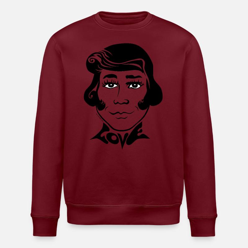 60s Love Sixties unisex Gesicht divers trans - Stanley/Stella Unisex Bio-Sweatshirt ROLLER - Burgunderrot