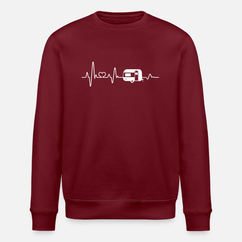 Camping camper camper heartbeat caravan - Stanley/Stella ROLLER Unisex Organic Sweatshirt - burgundy