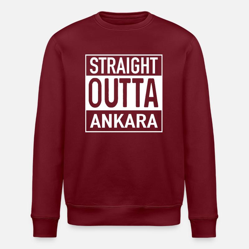 Straight OUTTA ANKARA - Stanley/Stella Unisex Bio-Sweatshirt ROLLER - Burgunderrot