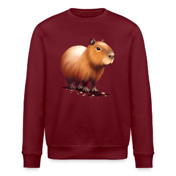 Capybara - Stanley/Stella Unisex Bio-Sweatshirt ROLLER - Burgunderrot - Vorne - Nik (191cm)