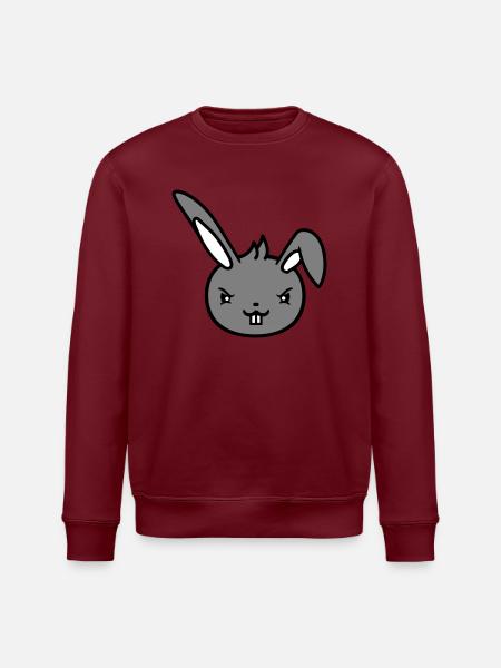 Bunny Evil Eye Naughty Cool Determined Funny - Stanley/Stella ROLLER Unisex Organic Sweatshirt - burgundy