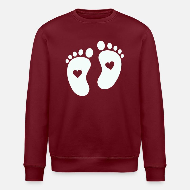 babyfüße - Stanley/Stella Unisex Bio-Sweatshirt ROLLER - Burgunderrot