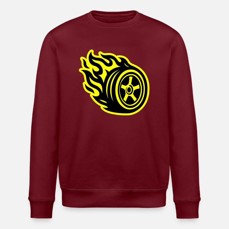 Tire Flame Car - Stanley/Stella ROLLER Unisex Organic Sweatshirt - burgundy