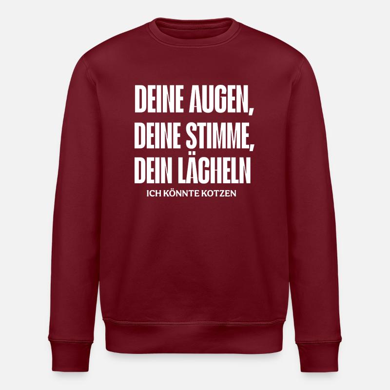 I could puke - Stanley/Stella ROLLER Unisex Organic Sweatshirt - burgundy