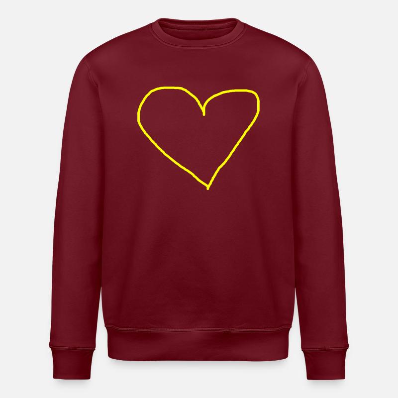 Herz gelb Herzchen Geschenkidee - Stanley/Stella Unisex Bio-Sweatshirt ROLLER - Burgunderrot