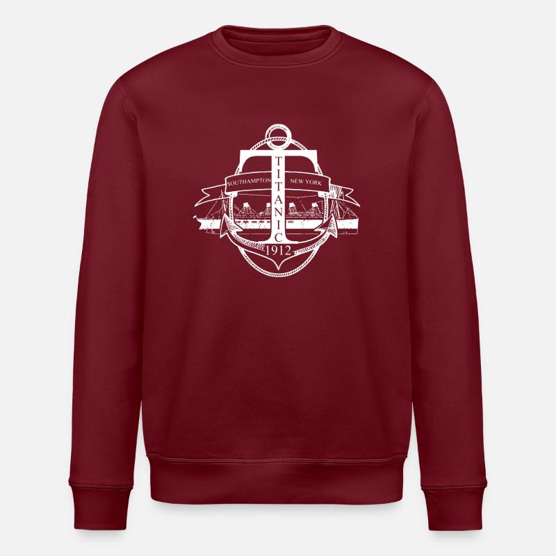 Titanic ancre et bateau - Sweat bio ROLLER Stanley/Stella Unisexe - bordeaux