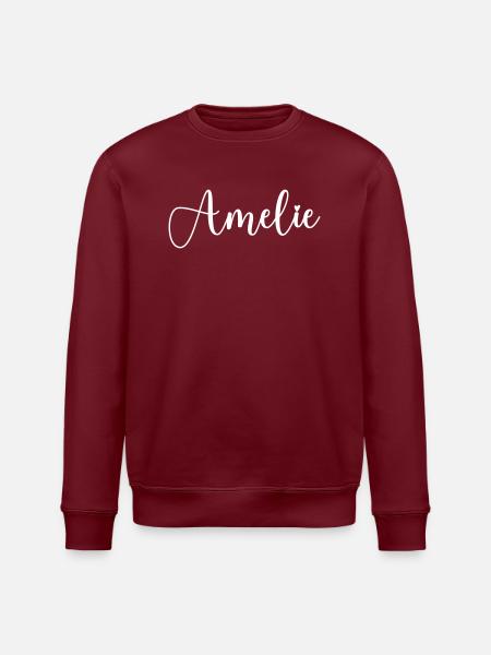 amelie name - Stanley/Stella Unisex Bio-Sweatshirt ROLLER - Burgunderrot
