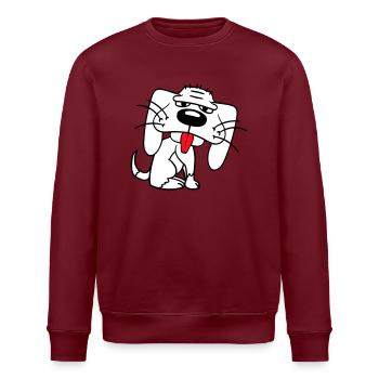 chien assis drôle mignon tirer la langue bande dessinée - Sweat bio ROLLER Stanley/Stella Unisexe - bordeaux - Devant - Nik (191cm)