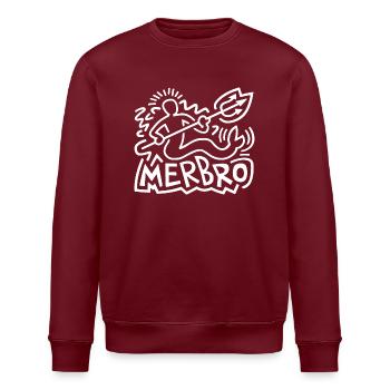 Merbro - Magische Unterwasserwelt entdecken - Stanley/Stella Unisex Bio-Sweatshirt ROLLER - Burgunderrot - Vorne - Nik (191cm)