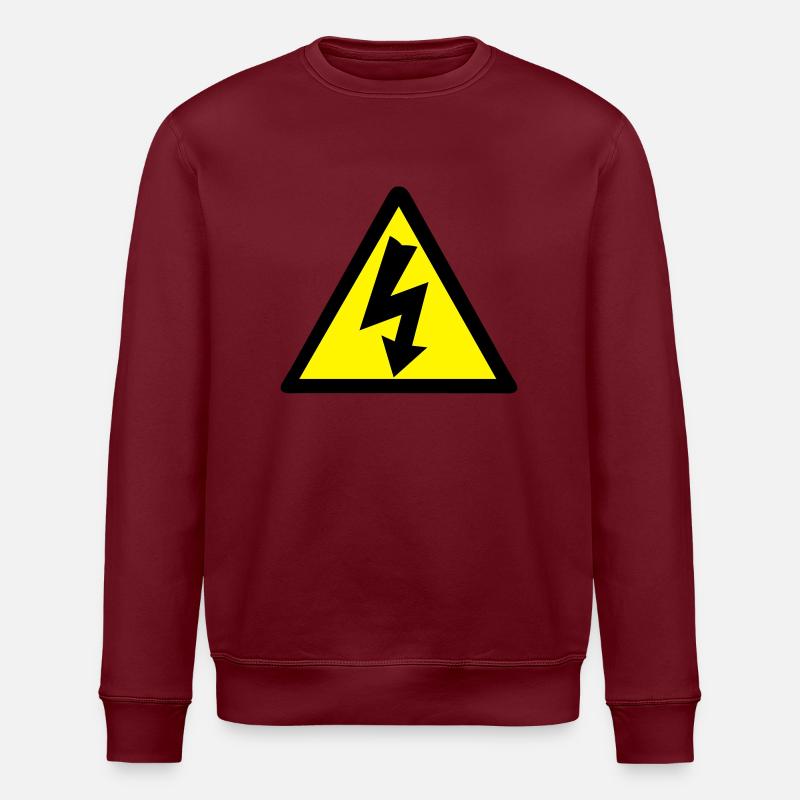 Attention électricité - Sweat bio ROLLER Stanley/Stella Unisexe - bordeaux