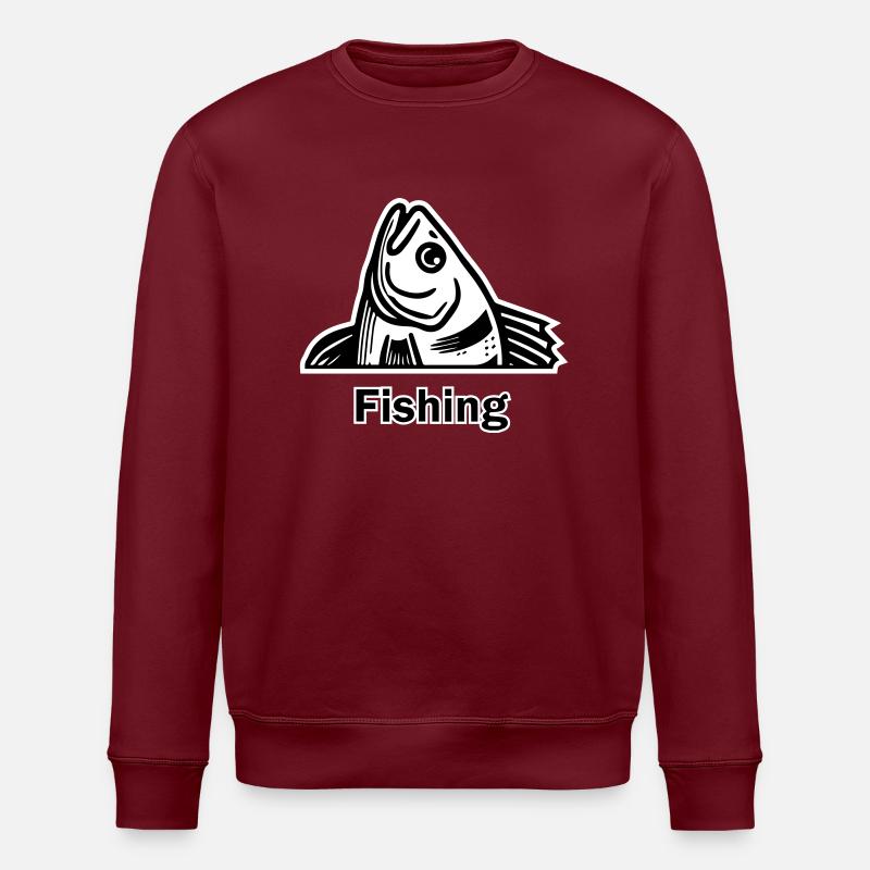 Gefangener Barsch - Fishing Design - Stanley/Stella Unisex Bio-Sweatshirt ROLLER - Burgunderrot