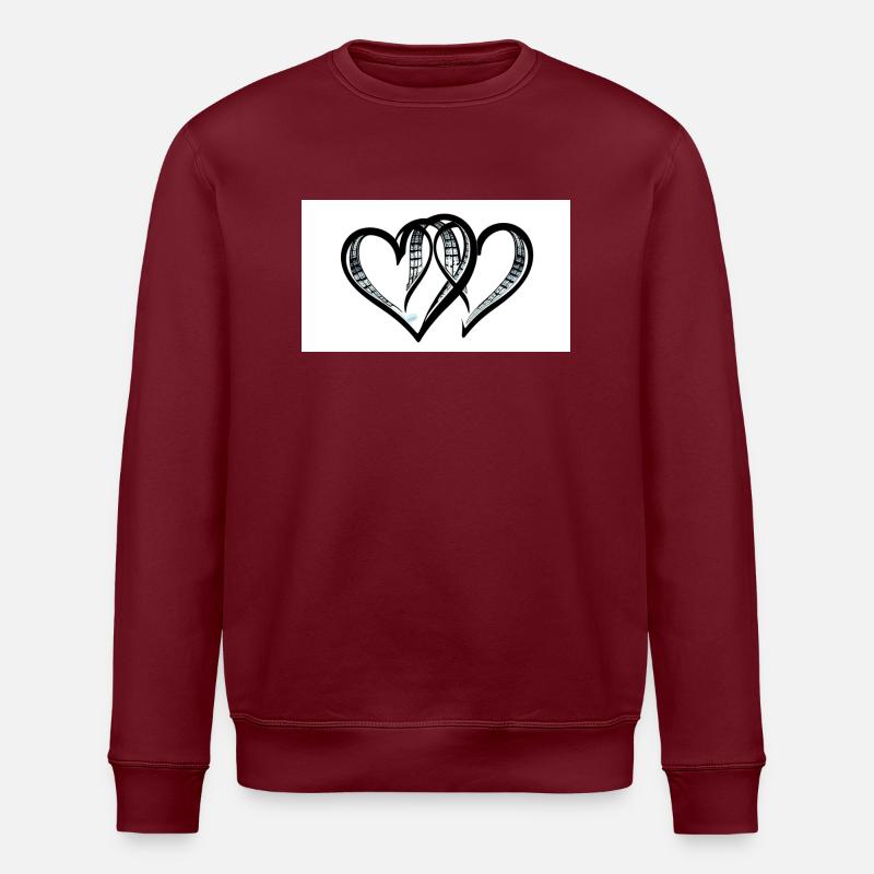 A double heart - Stanley/Stella ROLLER Unisex Organic Sweatshirt - burgundy