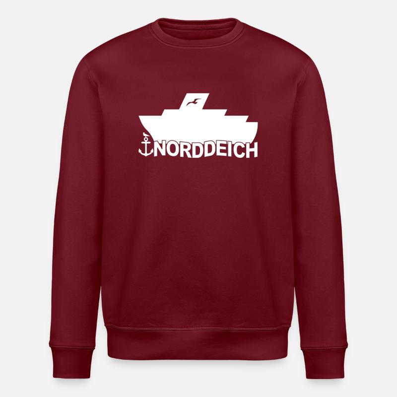 Ferry Norddeich Logo - Stanley/Stella ROLLER Unisex Organic Sweatshirt - burgundy
