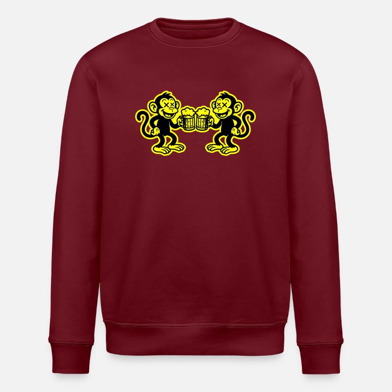 Bière Singe Drôle - Sweat bio ROLLER Stanley/Stella Unisexe - bordeaux