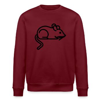Mouse Icon - Simple Black Outline Design - Stanley/Stella Unisex Bio-Sweatshirt ROLLER - Burgunderrot - Vorne - Nik (191cm)