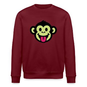 Affe Lustig Comic - Stanley/Stella Unisex Bio-Sweatshirt ROLLER - Burgunderrot - Vorne - Nik (191cm)