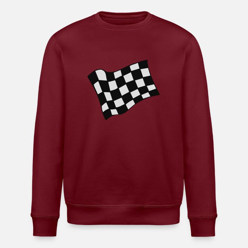 Racing Chequered Flag - Stanley/Stella ROLLER Unisex Organic Sweatshirt - burgundy