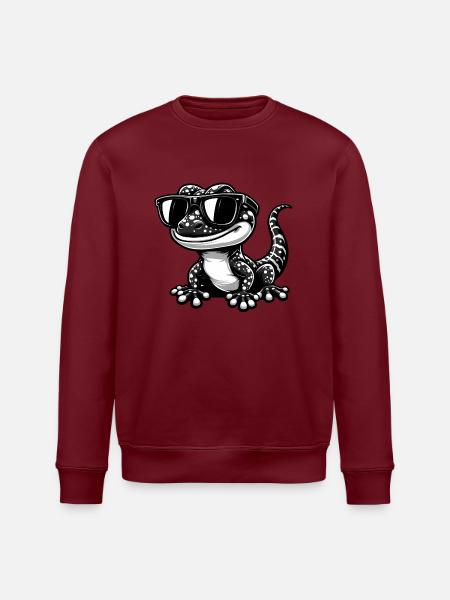 Gecko mit Sonnenbrille - Stanley/Stella Unisex Bio-Sweatshirt ROLLER - Burgunderrot