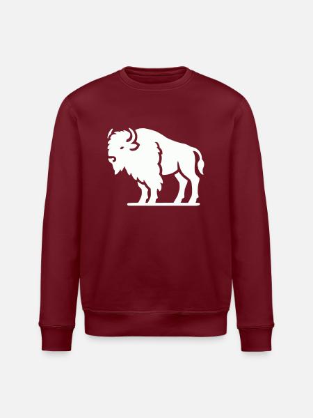 Bison Animal - Stanley/Stella ROLLER Unisex Organic Sweatshirt - burgundy