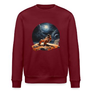 Ein Kosmonaut im Urlaub - Stanley/Stella Unisex Bio-Sweatshirt ROLLER - Burgunderrot - Vorne - Nik (191cm)