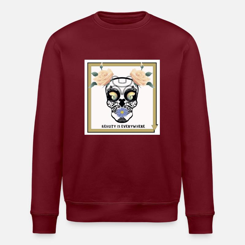 Crâne Blanc 2 - Sweat bio ROLLER Stanley/Stella Unisexe - bordeaux