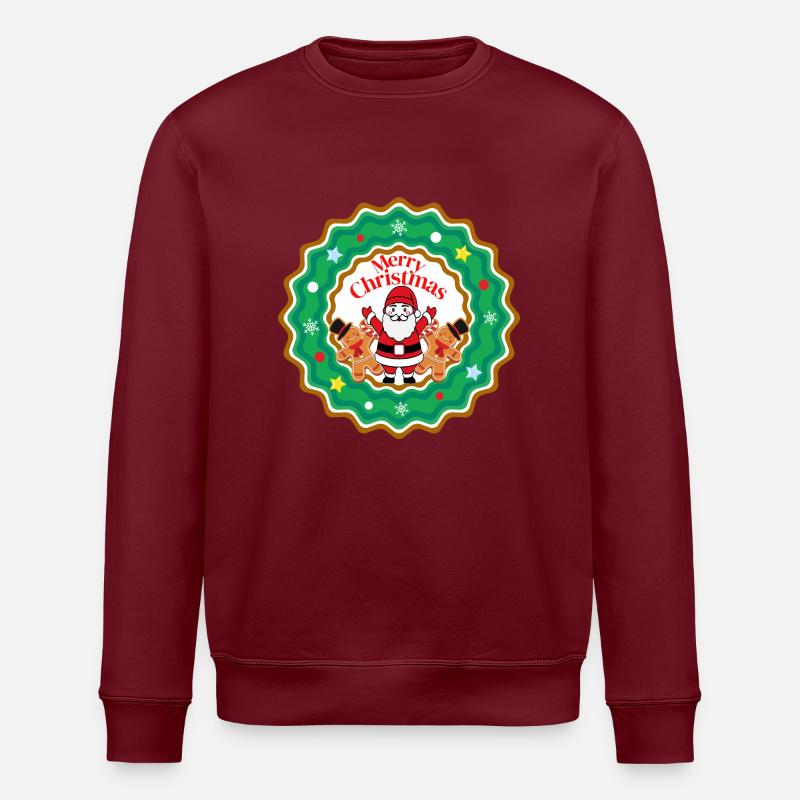 Joyeux Noël Père Noël Cookie - Sweat bio ROLLER Stanley/Stella Unisexe - bordeaux