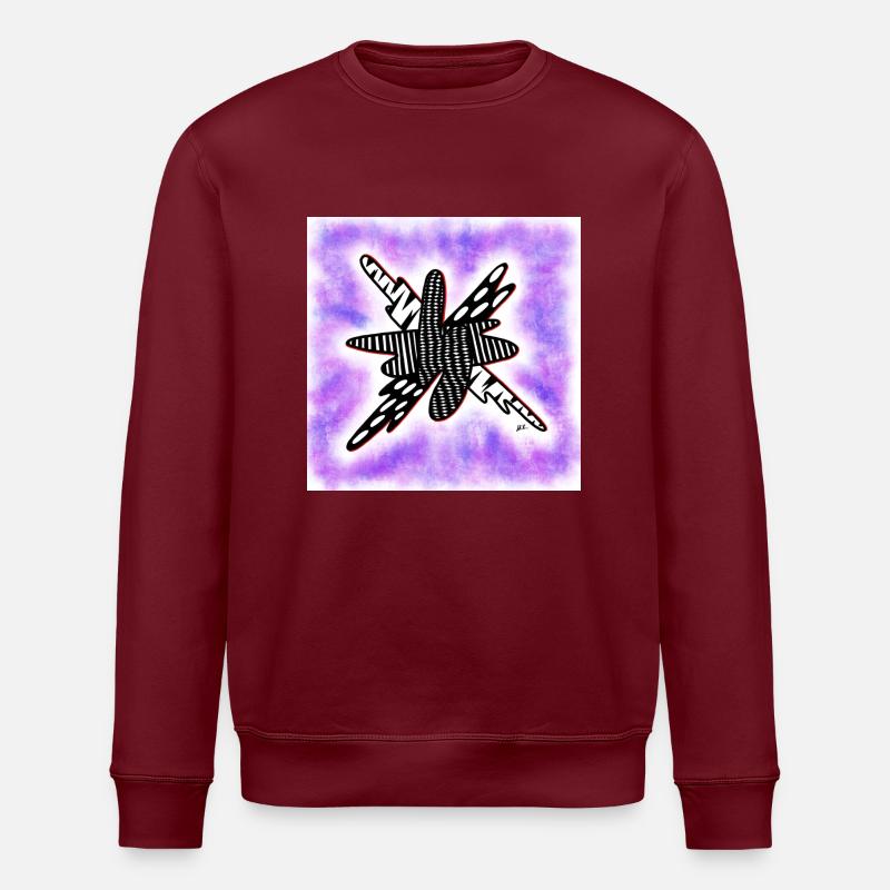Creative patterned blob on violet - Stanley/Stella ROLLER Unisex Organic Sweatshirt - burgundy