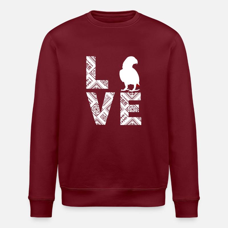 Perroquet gris d’Afrique - Sweat bio ROLLER Stanley/Stella Unisexe - bordeaux