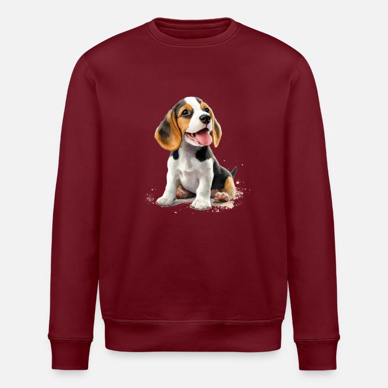 Beagle Welpe - Stanley/Stella Unisex Bio-Sweatshirt ROLLER - Burgunderrot