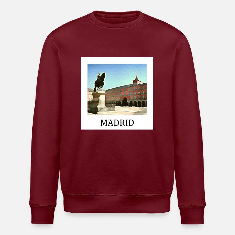 Madrid Plaza Mayor - Sweat bio ROLLER Stanley/Stella Unisexe - bordeaux