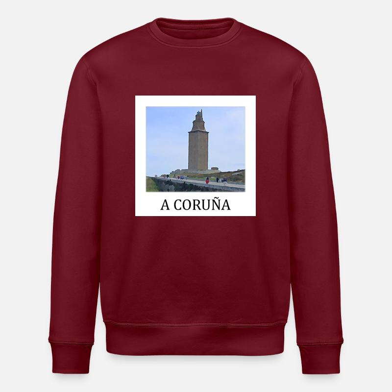 La Corogne, en Galice - Sweat bio ROLLER Stanley/Stella Unisexe - bordeaux