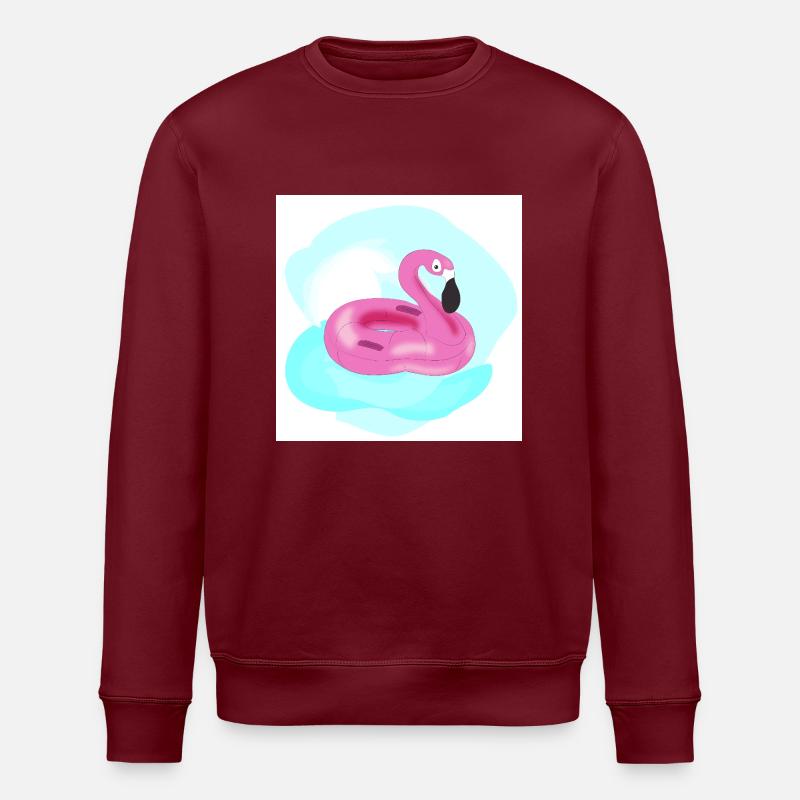 Rosa Pelikan Pool aufblasbar - Stanley/Stella Unisex Bio-Sweatshirt ROLLER - Burgunderrot