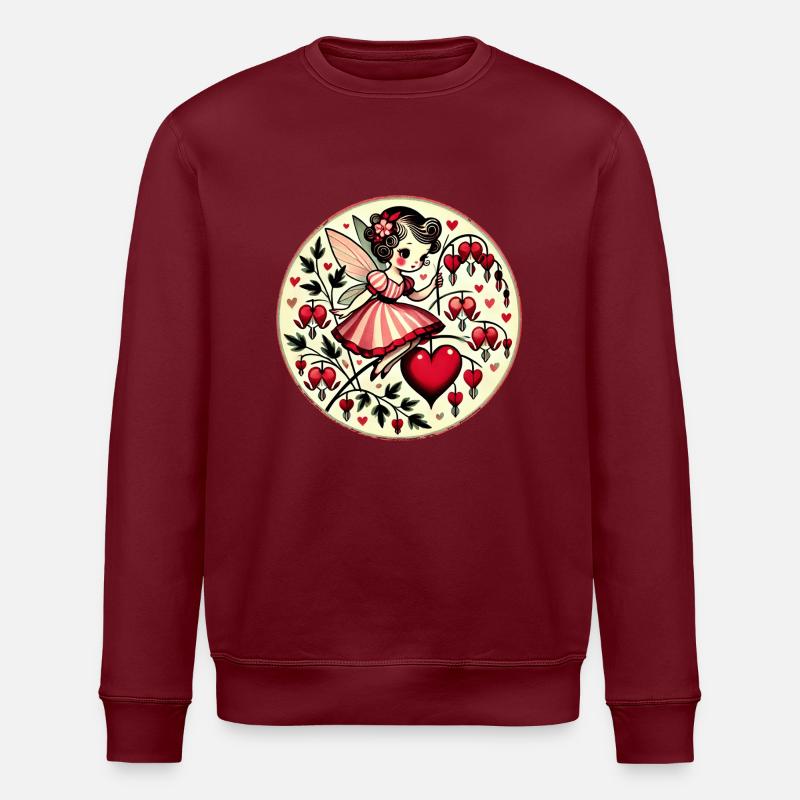 Saint-Valentin Fée Saignement Coeur Fleurs - Sweat bio ROLLER Stanley/Stella Unisexe - bordeaux