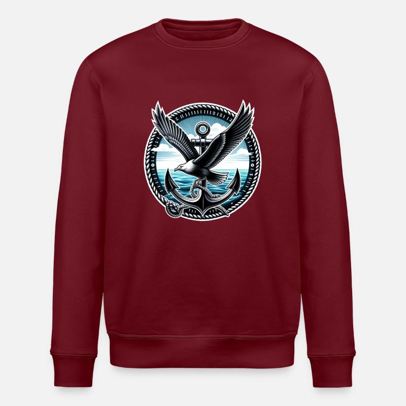 Mouette avec ancre - Sweat bio ROLLER Stanley/Stella Unisexe - bordeaux