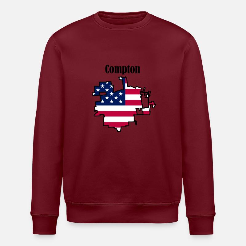 Compton, USA - Stanley/Stella ROLLER Unisex Organic Sweatshirt - burgundy