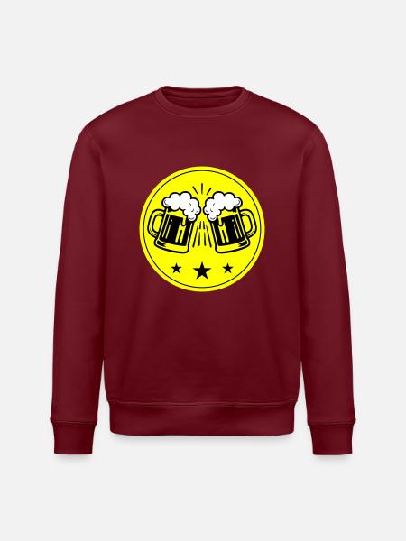 Beer Party Icon - Stanley/Stella ROLLER Unisex Organic Sweatshirt - burgundy