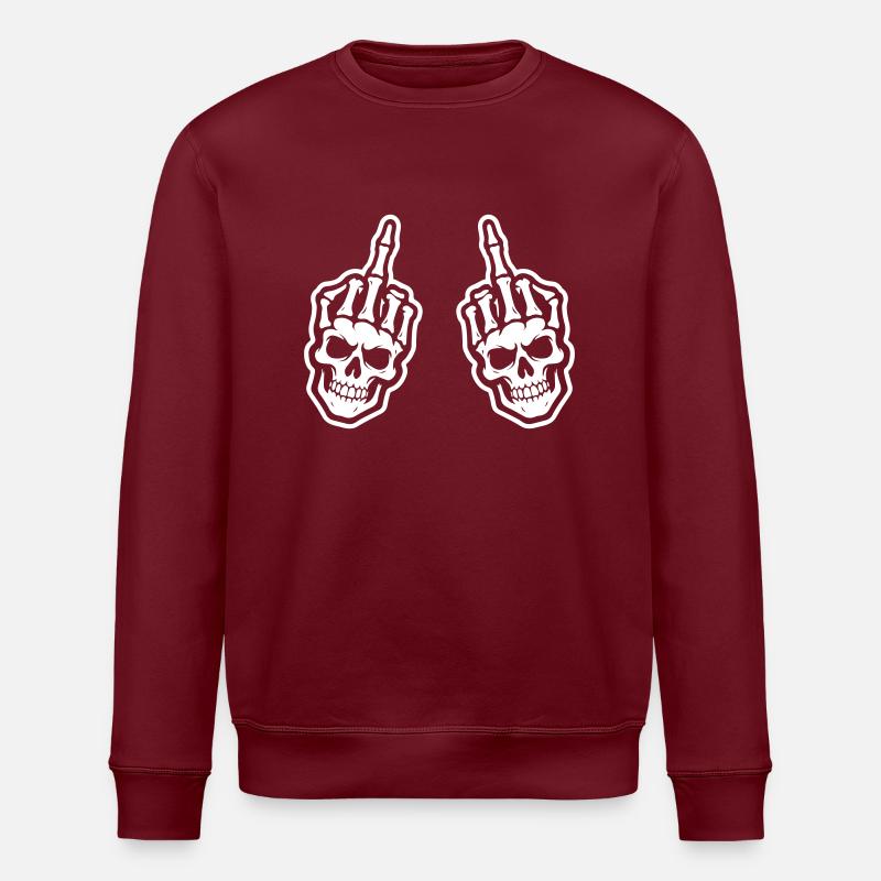 Main squelette du majeur - Sweat bio ROLLER Stanley/Stella Unisexe - bordeaux