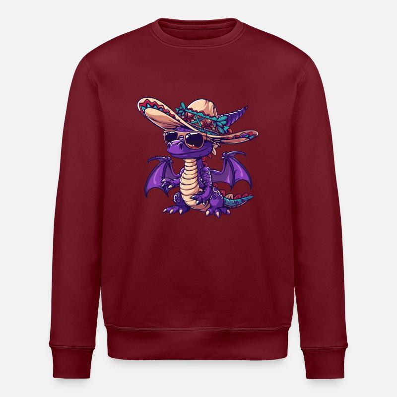 Drache Lustig Sombrero - Stanley/Stella Unisex Bio-Sweatshirt ROLLER - Burgunderrot