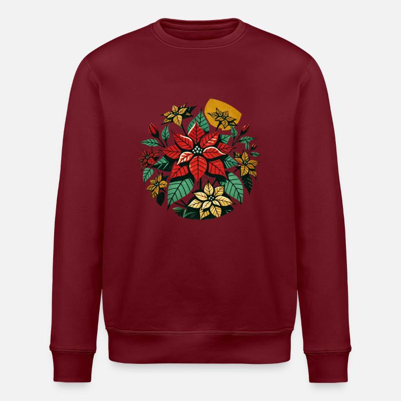 Weihnachtssterne - Stanley/Stella Unisex Bio-Sweatshirt ROLLER - Burgunderrot