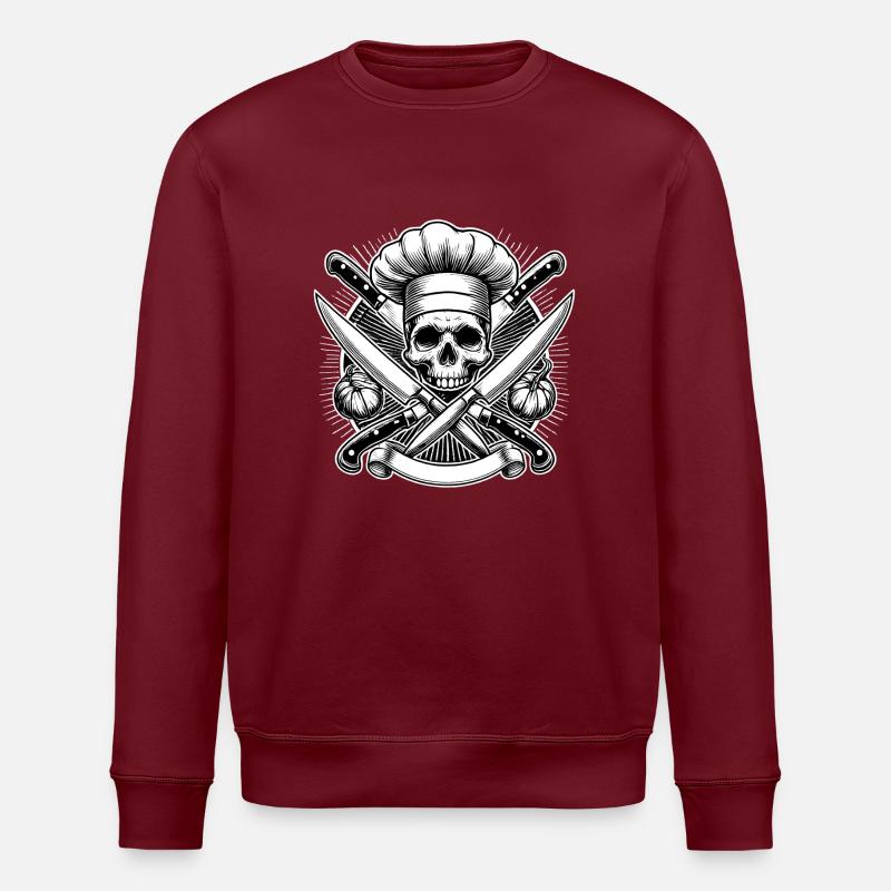 Logo du crâne de chef - Sweat bio ROLLER Stanley/Stella Unisexe - bordeaux