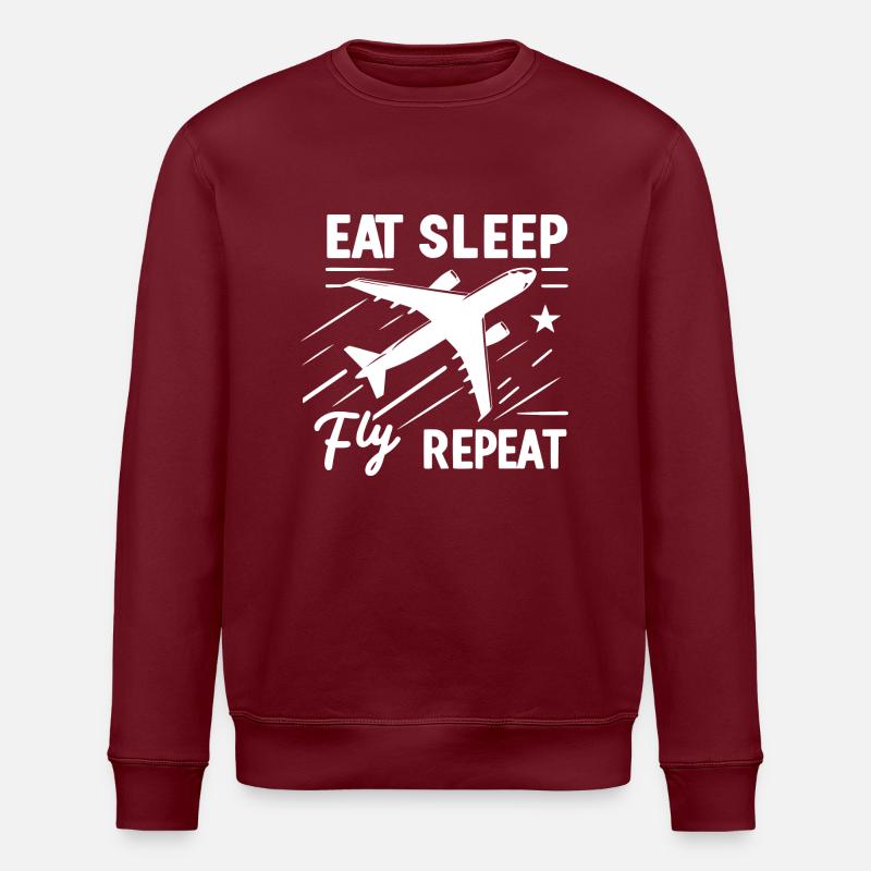 Manger dormir Mouche Répéter - Sweat bio ROLLER Stanley/Stella Unisexe - bordeaux