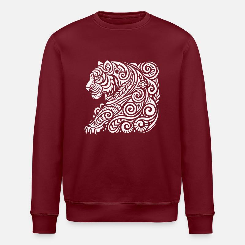 tiger tribal - Stanley/Stella Unisex Bio-Sweatshirt ROLLER - Burgunderrot