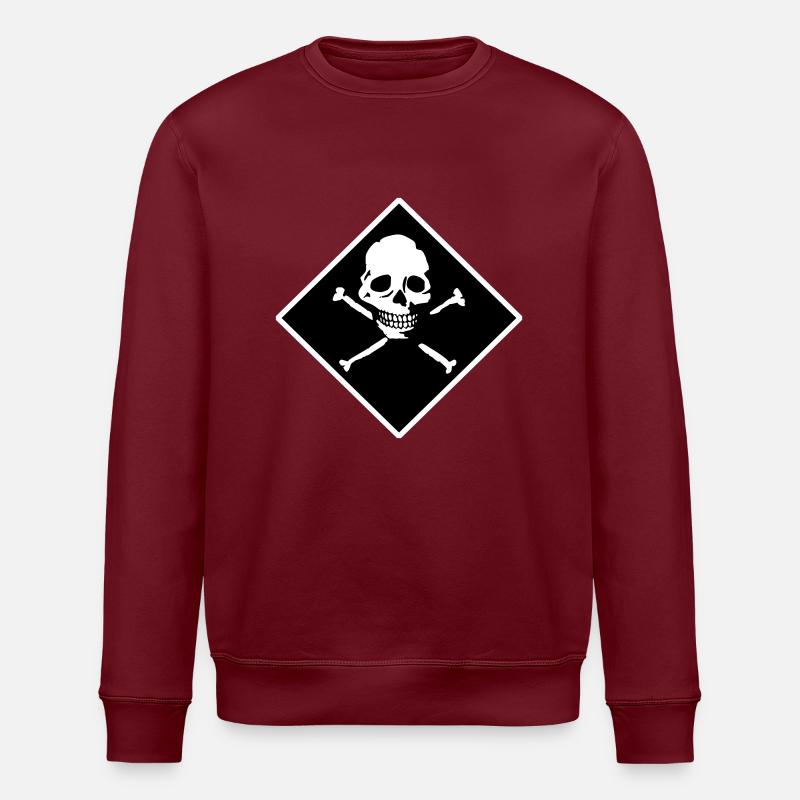 Skull and bones - Stanley/Stella ROLLER Unisex Organic Sweatshirt - burgundy