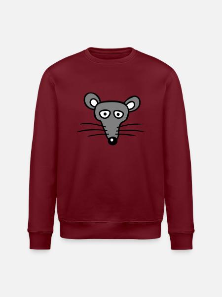 Mus Mus Sød Lille Rotte Gnaver Venlig - Stanley/Stella økologisk unisex-sweatshirt ROLLER - burgunder-rød